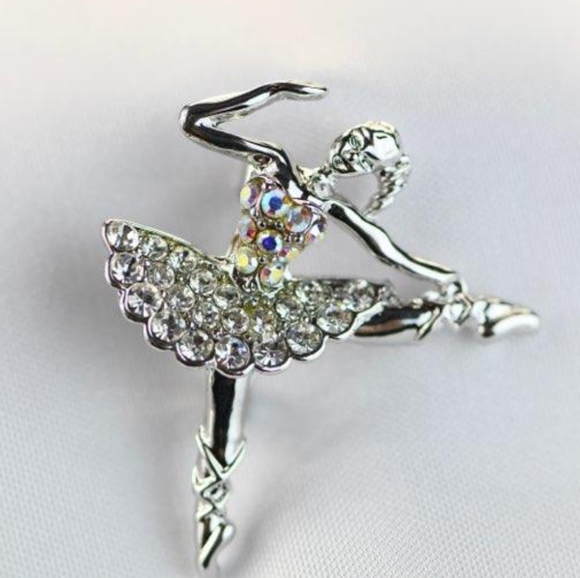 Jewelry - NWOT Little Ballerina Rhinestones Brooch